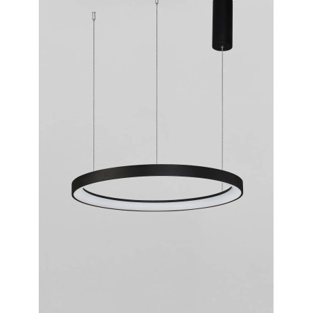 Lampa wisząca ring - ściemniacz triac Tirafi 58cm LED 3000K czarna