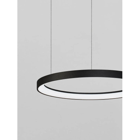 Lampa wisząca ring - ściemniacz triac Tirafi 58cm LED 3000K czarna