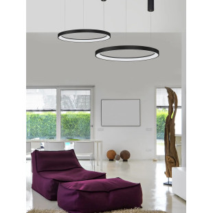 Lampa wisząca ring - ściemniacz triac Tirafi 78cm LED 3000K czarna