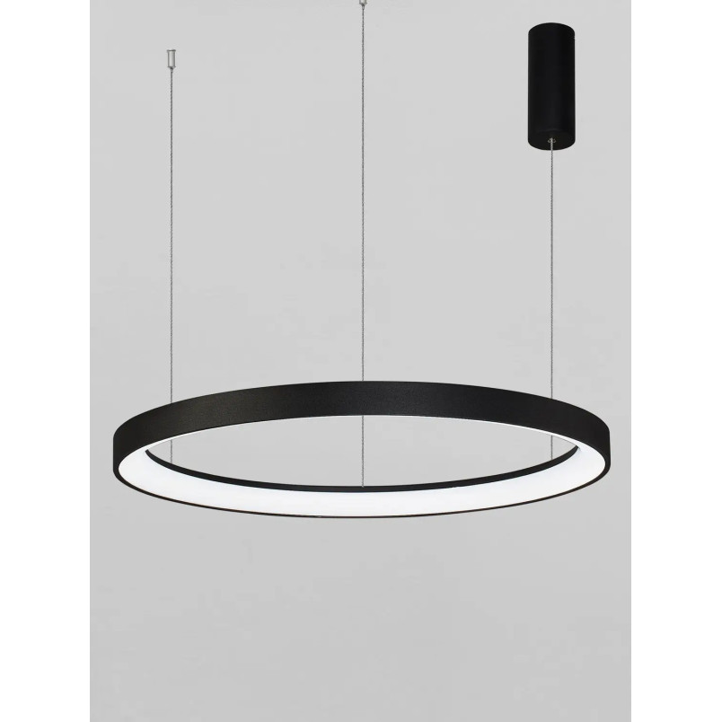 Lampa wisząca ring - ściemniacz triac Tirafi 78cm LED 3000K czarna