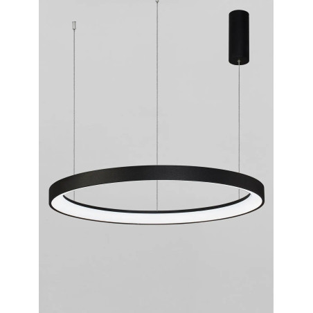 Lampa wisząca ring - ściemniacz triac Tirafi 78cm LED 3000K czarna