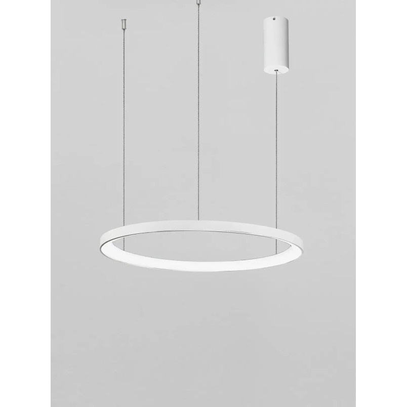 Lampa wisząca ring - ściemniacz triac Tirafi 48cm LED 3000K biała