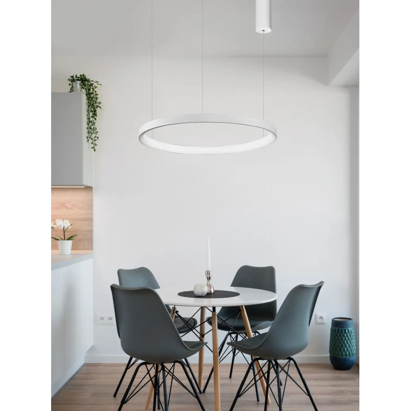 Lampa wisząca ring - ściemniacz triac Tirafi 48cm LED 3000K biała