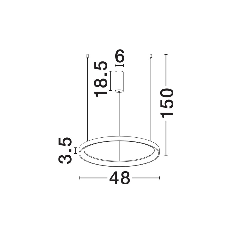 Lampa wisząca ring - ściemniacz triac Tirafi 48cm LED 3000K biała