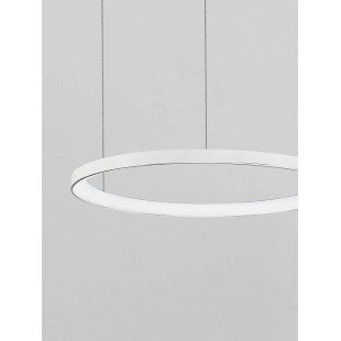 Lampa wisząca ring - ściemniacz triac Tirafi 58cm LED 3000K biała