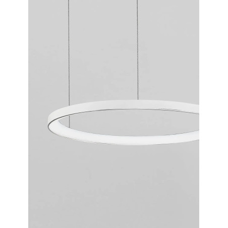Lampa wisząca ring - ściemniacz triac Tirafi 58cm LED 3000K biała