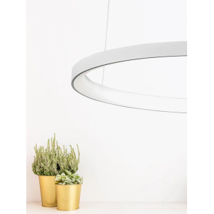 Lampa wisząca ring - ściemniacz triac Tirafi 78cm LED 3000K biała