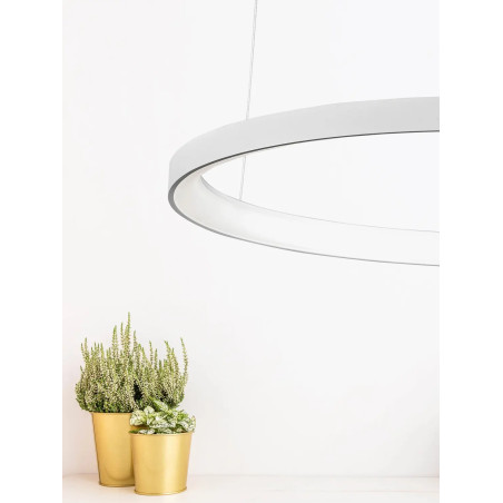 Lampa wisząca ring - ściemniacz triac Tirafi 78cm LED 3000K biała