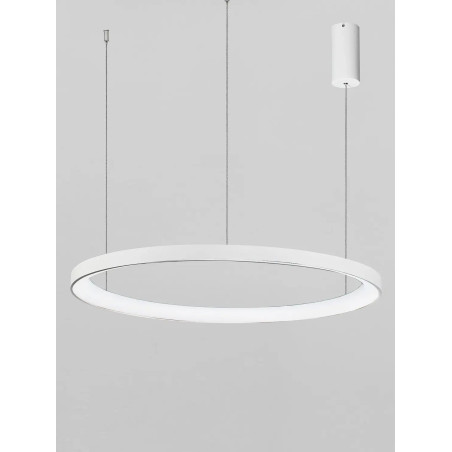 Lampa wisząca ring - ściemniacz triac Tirafi 78cm LED 3000K biała