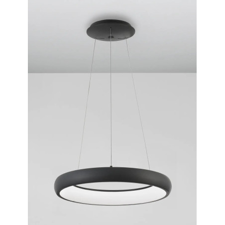 Lampa wisząca okrągła ring - ściemniacz triac Calda 41cm LED 3000K czarna