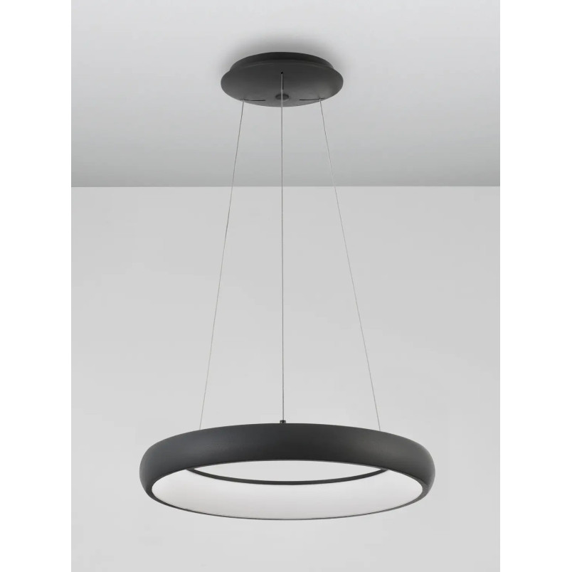 Lampa wisząca okrągła ring - ściemniacz triac Calda 41cm LED 3000K czarna
