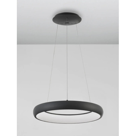 Lampa wisząca okrągła ring - ściemniacz triac Calda 41cm LED 3000K czarna