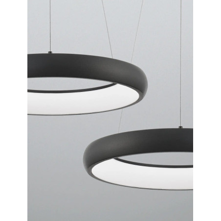 Lampa wisząca okrągła ring - ściemniacz triac Calda 41cm LED 3000K czarna