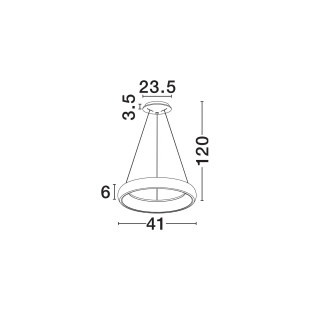 Lampa wisząca okrągła ring - ściemniacz triac Calda 41cm LED 3000K czarna
