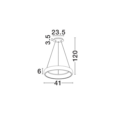 Lampa wisząca okrągła ring - ściemniacz triac Calda 41cm LED 3000K czarna