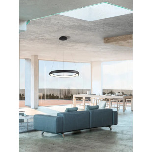 Lampa wisząca okrągła ring - ściemniacz triac Calda 61cm LED 3000K czarna