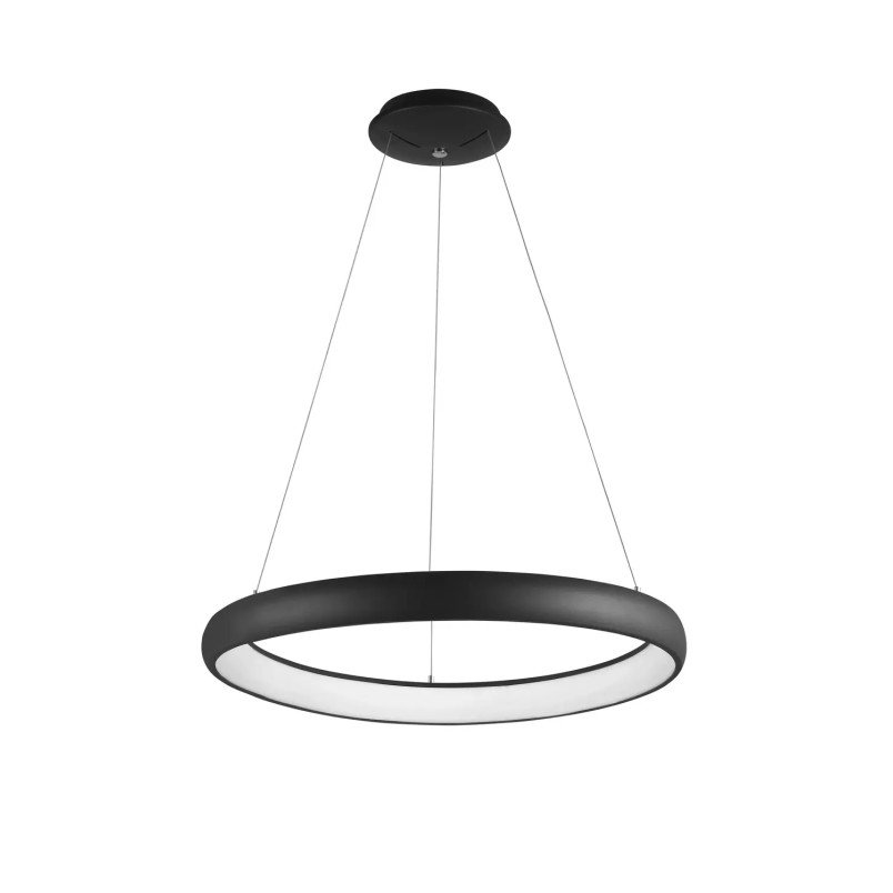 Lampa wisząca okrągła ring - ściemniacz triac Calda 61cm LED 3000K czarna