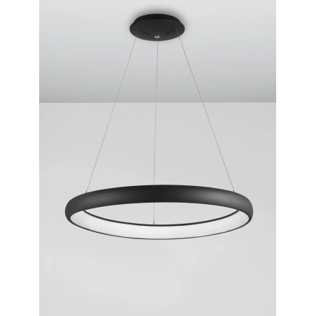 Lampa wisząca okrągła ring - ściemniacz triac Calda 61cm LED 3000K czarna