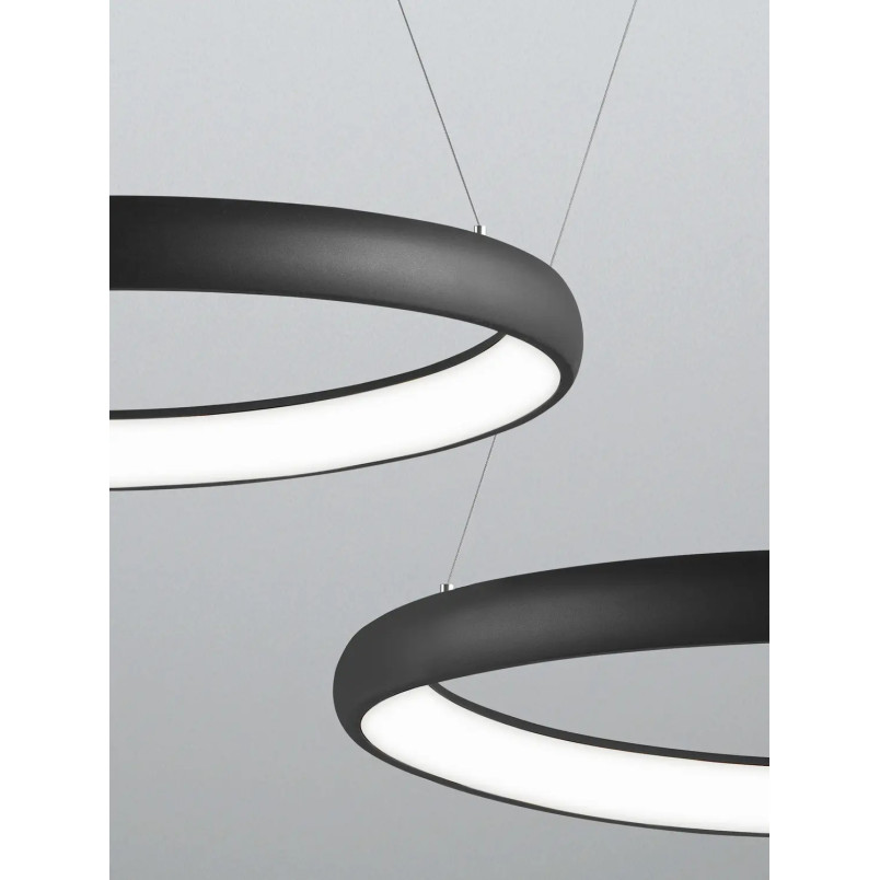 Lampa wisząca okrągła ring - ściemniacz triac Calda 61cm LED 3000K czarna