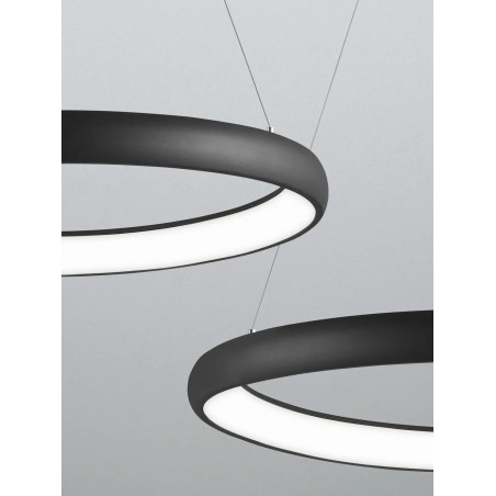 Lampa wisząca okrągła ring - ściemniacz triac Calda 61cm LED 3000K czarna