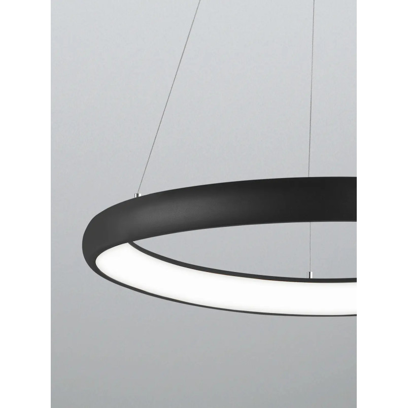 Lampa wisząca okrągła ring - ściemniacz triac Calda 61cm LED 3000K czarna
