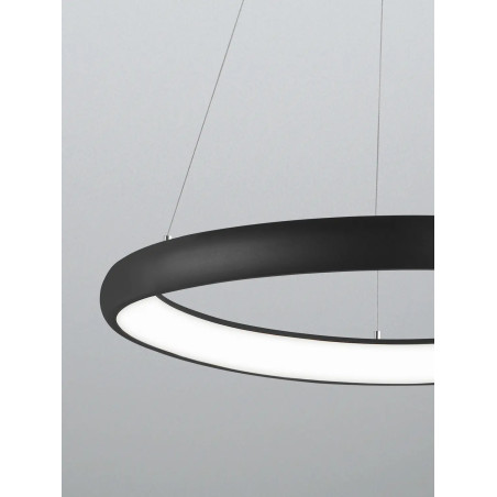 Lampa wisząca okrągła ring - ściemniacz triac Calda 61cm LED 3000K czarna