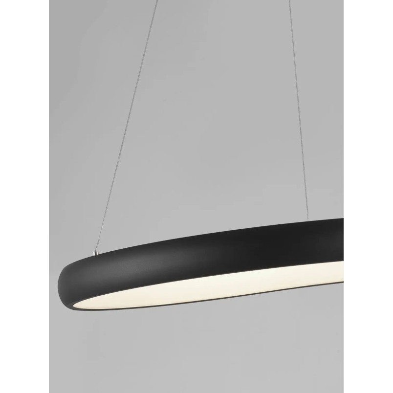 Lampa wisząca okrągła ring - ściemniacz triac Calda 61cm LED 3000K czarna