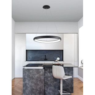 Lampa wisząca okrągła ring - ściemniacz triac Calda 81cm LED 3000K czarna
