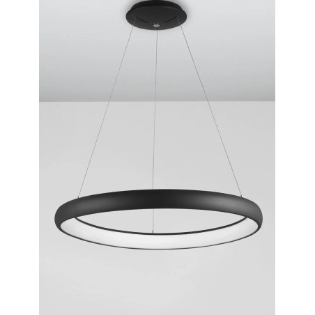 Lampa wisząca okrągła ring - ściemniacz triac Calda 81cm LED 3000K czarna