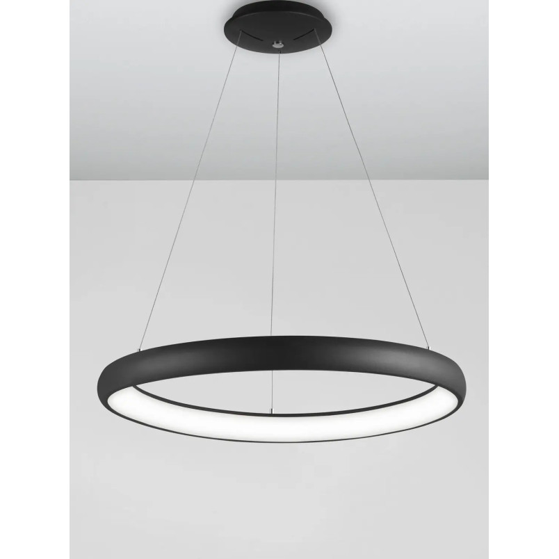 Lampa wisząca okrągła ring - ściemniacz triac Calda 81cm LED 3000K czarna