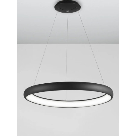 Lampa wisząca okrągła ring - ściemniacz triac Calda 81cm LED 3000K czarna