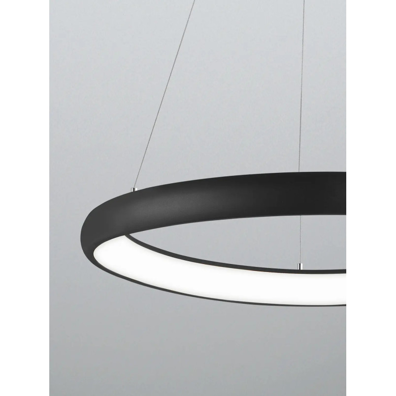 Lampa wisząca okrągła ring - ściemniacz triac Calda 81cm LED 3000K czarna