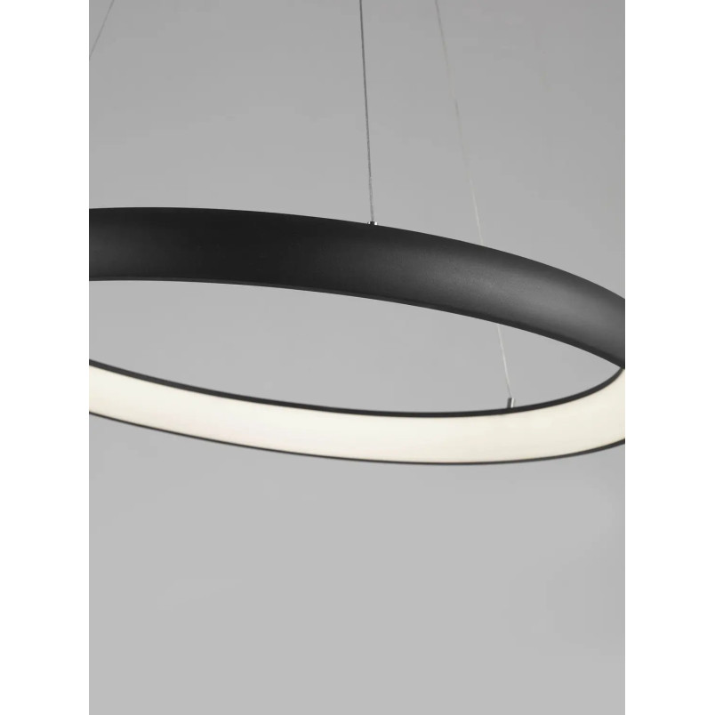 Lampa wisząca okrągła ring - ściemniacz triac Calda 81cm LED 3000K czarna