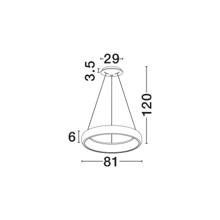 Lampa wisząca okrągła ring - ściemniacz triac Calda 81cm LED 3000K czarna