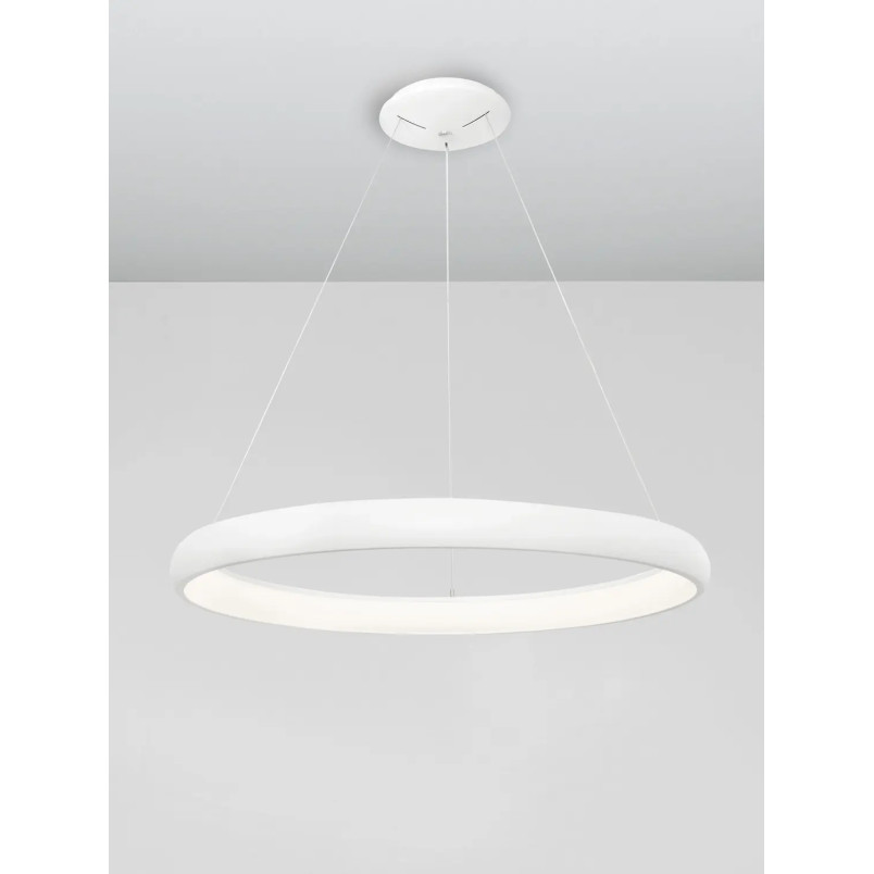 Lampa wisząca okrągła ring - ściemniacz triac Calda 61cm LED 3000K biała