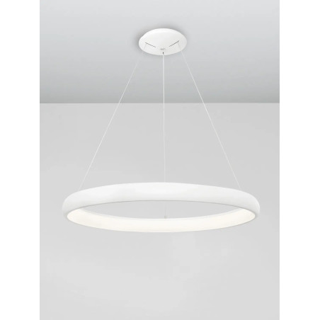 Lampa wisząca okrągła ring - ściemniacz triac Calda 61cm LED 3000K biała