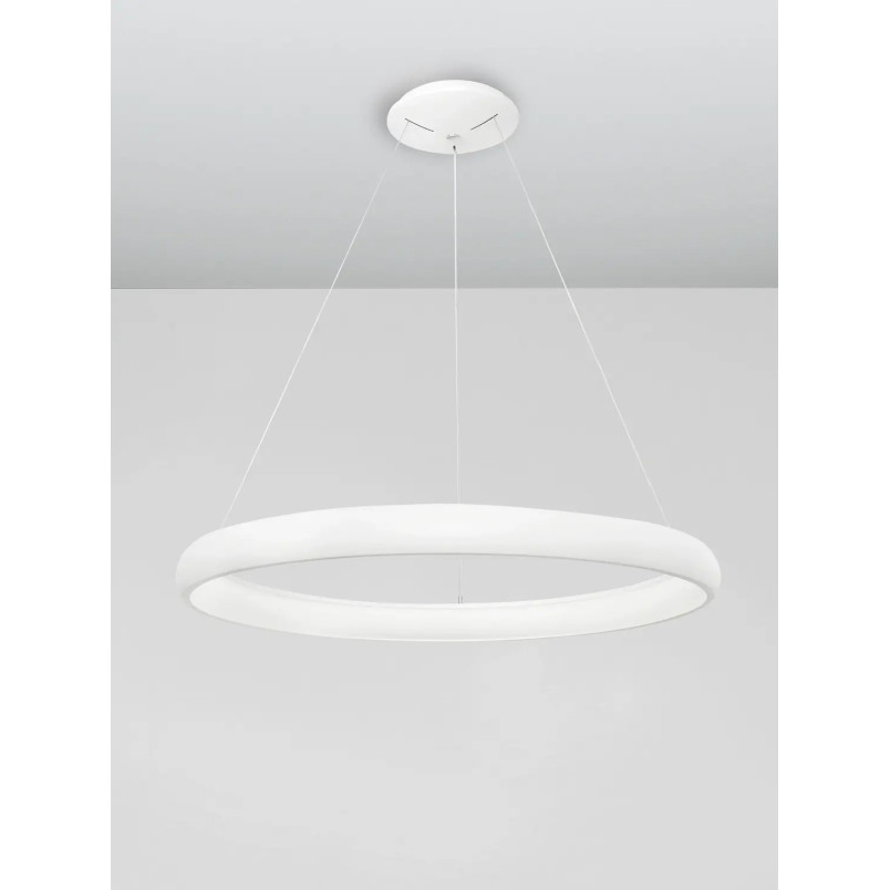 Lampa wisząca okrągła ring - ściemniacz triac Calda 61cm LED 3000K biała