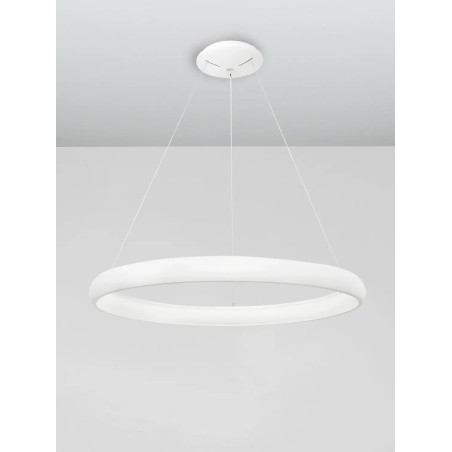 Lampa wisząca okrągła ring - ściemniacz triac Calda 61cm LED 3000K biała