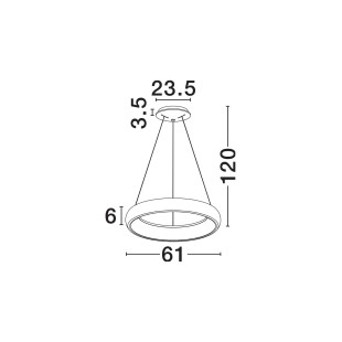 Lampa wisząca okrągła ring - ściemniacz triac Calda 61cm LED 3000K biała