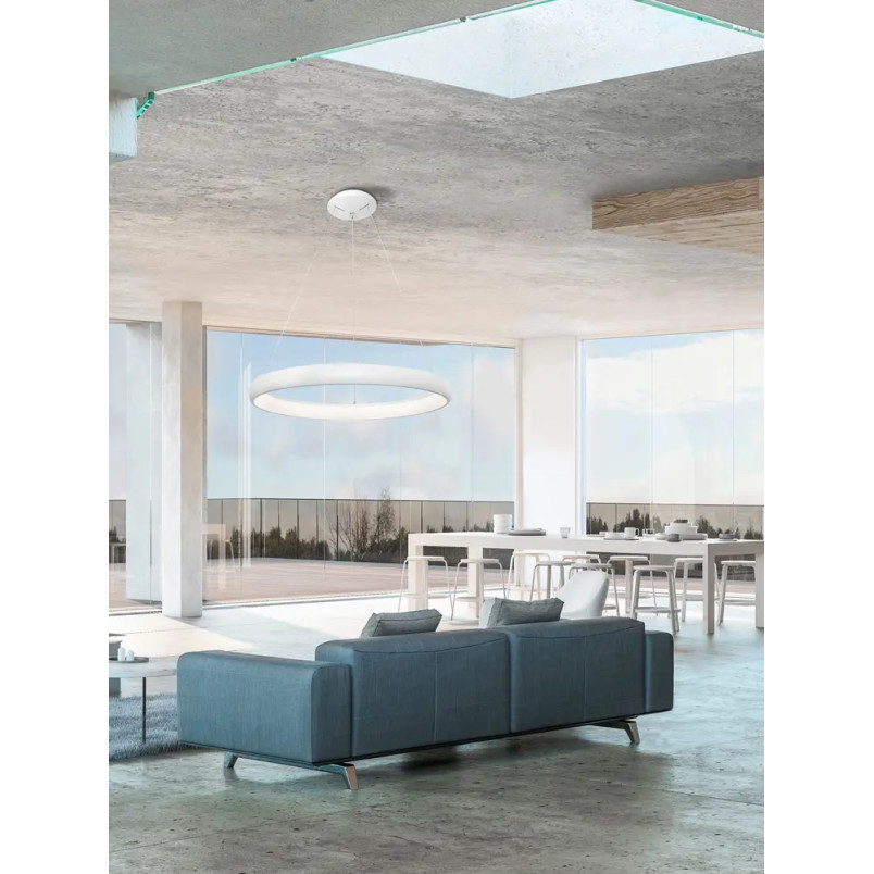 Lampa wisząca okrągła ring - ściemniacz triac Calda 81cm LED 3000K biała