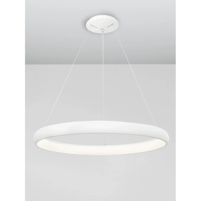 Lampa wisząca okrągła ring - ściemniacz triac Calda 81cm LED 3000K biała
