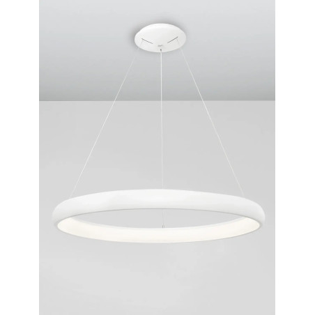 Lampa wisząca okrągła ring - ściemniacz triac Calda 81cm LED 3000K biała