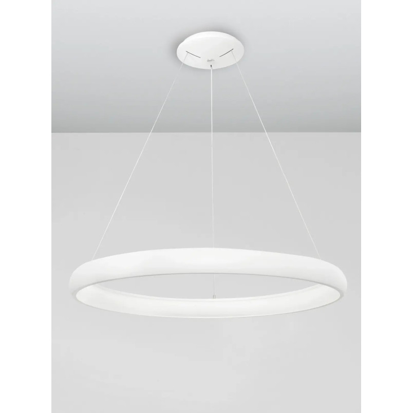 Lampa wisząca okrągła ring - ściemniacz triac Calda 81cm LED 3000K biała