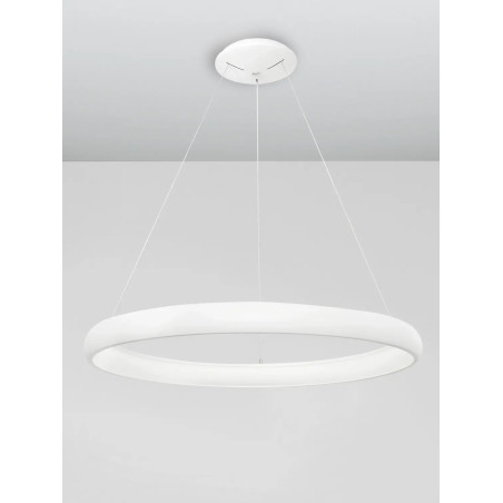 Lampa wisząca okrągła ring - ściemniacz triac Calda 81cm LED 3000K biała