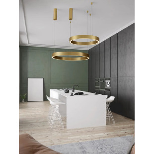 Lampa wisząca ring ze ściemniaczem triac Fonnta 80cm LED 3000K złoty mosiądz