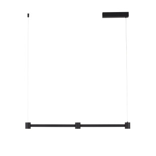 Lampa wisząca podłużna z 3 punktami światła i ściemniaczem triac Perosa 80cm LED 3000K czarna