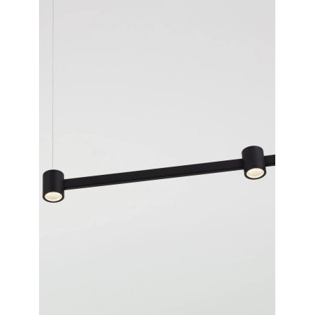Lampa wisząca podłużna z 3 punktami światła i ściemniaczem triac Perosa 80cm LED 3000K czarna