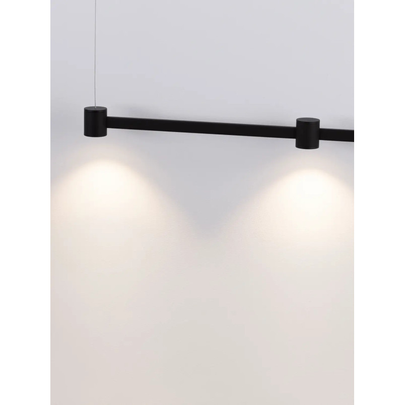 Lampa wisząca podłużna z 3 punktami światła i ściemniaczem triac Perosa 80cm LED 3000K czarna