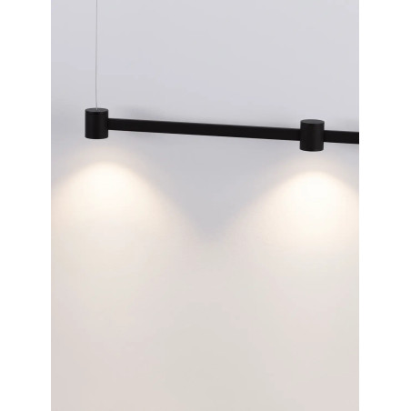 Lampa wisząca podłużna z 3 punktami światła i ściemniaczem triac Perosa 80cm LED 3000K czarna