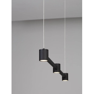 Lampa wisząca podłużna z 3 punktami światła i ściemniaczem triac Perosa 80cm LED 3000K czarna